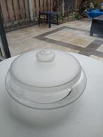 Leerdam Koekschaal/-Doos/_Trommel,A.D,Copier,(adv335, Antiek en Kunst, Antiek | Glas en Kristal, Ophalen of Verzenden