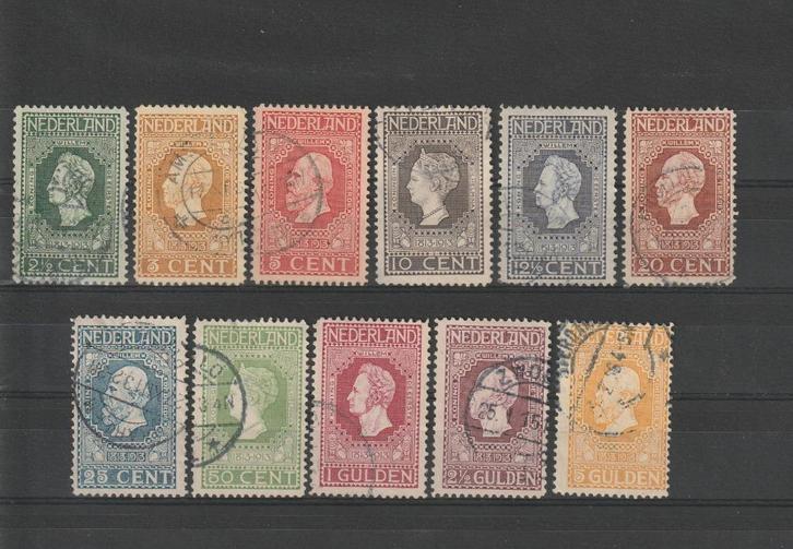 Nederland 1913, NVPH 90 t/m 100, Gestempeld., Postzegels en Munten, Postzegels | Nederland, Gestempeld, T/m 1940, Verzenden