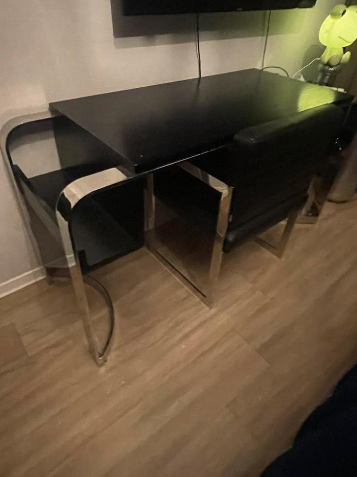 Eichholtz Bureau en Stoel, Huis en Inrichting, Stoelen, Zo goed als nieuw, Eén, Zwart, Ophalen of Verzenden