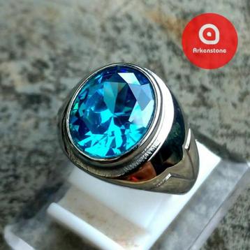 Elegante Ring met Fascinerende London Blue Topaas, CAR51 beschikbaar voor biedingen