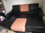 Zwart - terracotta kleurige hoekbank, Ophalen, Zo goed als nieuw, Overige materialen