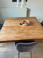 Teak houten tafel vierkant met bankje, Huis en Inrichting, Tafels | Eettafels, Gebruikt, Ophalen of Verzenden, Vijf personen of meer
