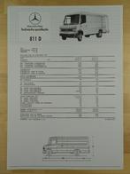 Mercedes 811D Technische Specificatie folder ca 1987 811 D, Ophalen, Mercedes, Zo goed als nieuw, Mercedes-Benz