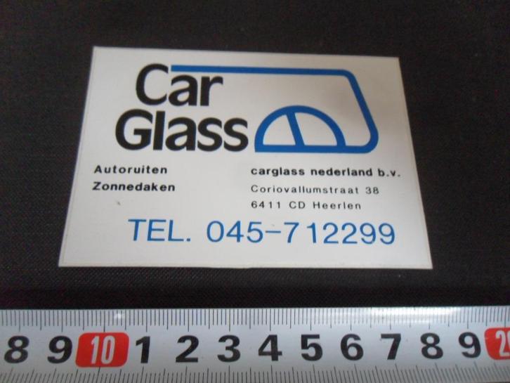 sticker heerlen carglass car glass autoruiten zonnedaken, Verzamelen, Stickers, Zo goed als nieuw, Ophalen