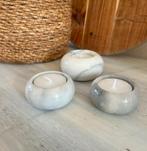 Marmeren waxinelichtjes, Ophalen of Verzenden, Zo goed als nieuw, Overige materialen, Minder dan 25 cm