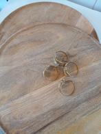 Vier Mango houten onderborden/plateaus & servetringen., Huis en Inrichting, Ophalen, Nieuw, Rond, Hout