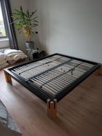 Tweepersoons bedframe met lattenbodems - Hindeloopen, Ophalen, Gebruikt, Zwart, Tweepersoons