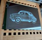 Vintage spiegel Oldtimer Fiat 500 retro 29x40cm, Huis en Inrichting, Minder dan 100 cm, Minder dan 50 cm, Gebruikt, Rechthoekig