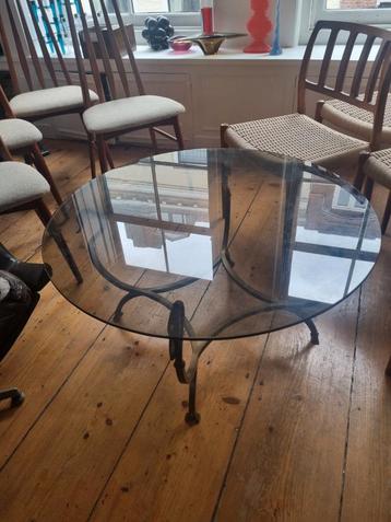 Glazen Salontafel Messing Midcentury Hollywood Regency beschikbaar voor biedingen
