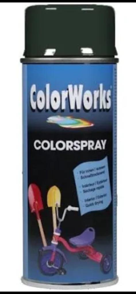 Spuitbus verf forrest groen | ColorWorks (ongebruikt), Doe-het-zelf en Verbouw, Verf, Beits en Lak, Nieuw, Verf, Minder dan 5 liter