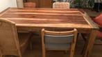 Retro houten opgeknapte bartafel/eettafel 180 x 96 x 79, Ophalen, 50 tot 100 cm, Zo goed als nieuw, Vijf personen of meer