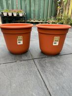 Plastic bloempotten  2 stuks, Ophalen, Kunststof, Rond, Nieuw