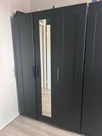 Zwarte Kledingkast met Spiegeldeur( Brimnes kast van Ikea), Ophalen, Overige materialen, Gebruikt, 100 tot 150 cm