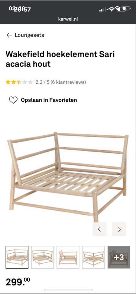 Nieuwe loungeset hoekstuk + rechte deel, Tuin en Terras, Tuinsets en Loungesets, Ophalen, 4 zitplaatsen, Nieuw, Loungeset