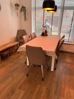 6 eettafelstoelen van H&H met wieltjes (beschadigd), Huis en Inrichting, Stoelen, Ophalen, Gebruikt, Overige kleuren, Vijf, Zes of meer stoelen