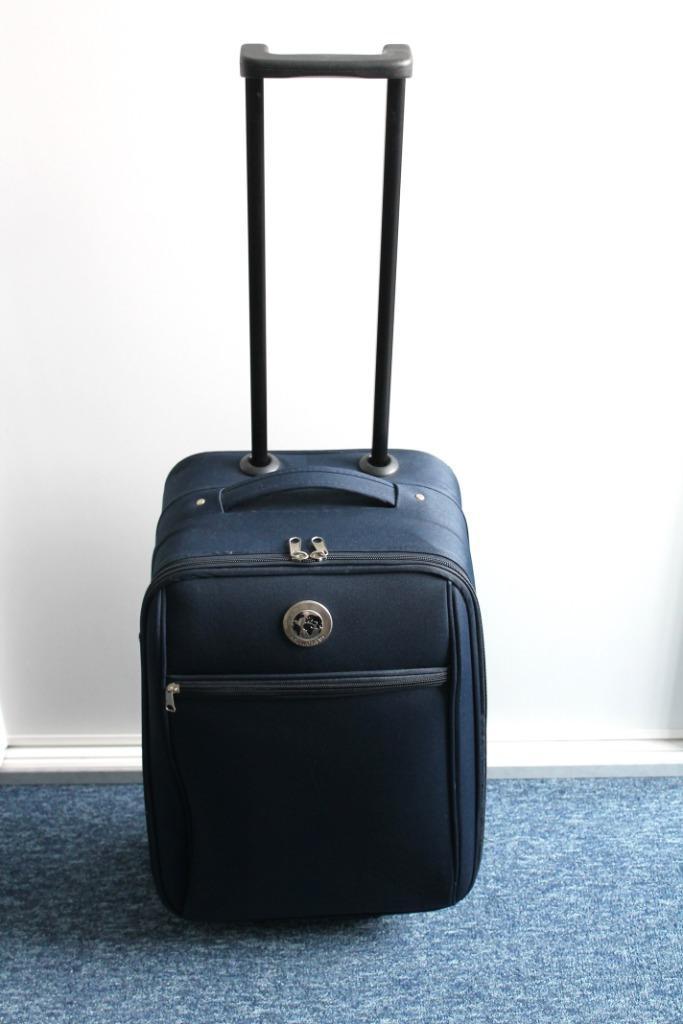 Trolley koffer handbagage met 2 wielen - 59x30x22 cm, blauw, Sieraden, Tassen en Uiterlijk, Koffers, Gebruikt, Overige materialen