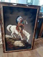 Vintage Jaren 70 Schilderij op Velvet - Native American, Antiek en Kunst, Kunst | Schilderijen | Klassiek, Ophalen