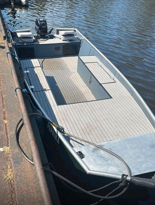 Aluminium visboot 6m - 25pk tohatsu - incl stallingstrailer, Watersport en Boten, Vis- en Consoleboten, Gebruikt, 10 tot 30 pk