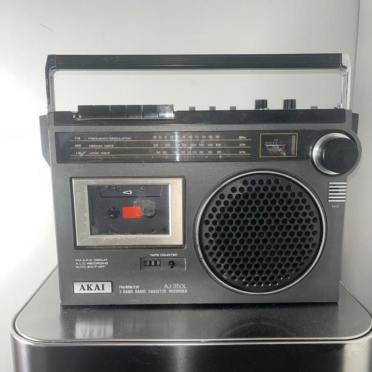 Akai AJ‑350L radio cassette recorder vintage, Audio, Tv en Foto, Radio's, Gebruikt, Radio, Ophalen of Verzenden
