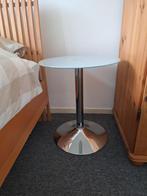 3 bijzettafels / nachtkastjes – glas & chroom, Minder dan 55 cm, Gebruikt, Rond, Glas