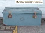Oude grijs/groenige vintage opbergkist van staal 89x52x36, Minder dan 50 cm, Gebruikt, 50 tot 100 cm, Ophalen of Verzenden