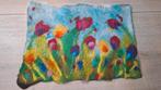 Vrolijk vilten bloemen schilderijtje, Minder dan 50 cm, Wit, Nieuw, Minder dan 50 cm