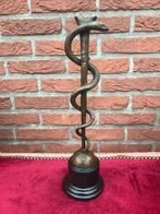 staf van Asklepios, brons en marmer, Antiek en Kunst, Ophalen of Verzenden, Brons