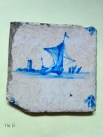 Tegel Delfts Blauw- Tjalk, Ophalen of Verzenden