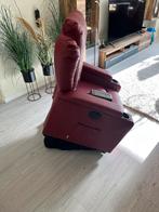 Leren rode elektrische sta op stoel, Huis en Inrichting, Fauteuils, Ophalen, Zo goed als nieuw, 75 tot 100 cm, 50 tot 75 cm