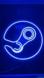Steam (Valve) logo in neon blauw/blue, Ophalen of Verzenden, Zo goed als nieuw