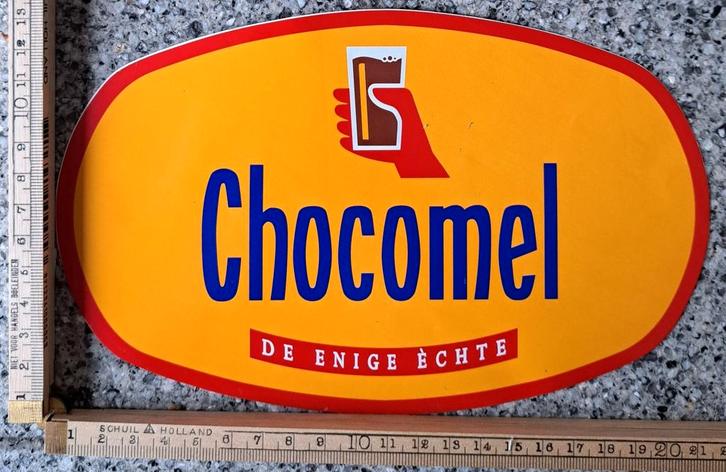 Vintage grote sticker Nutricia CHOCOMEL de enige echte logo, Verzamelen, Stickers, Zo goed als nieuw, Ophalen of Verzenden