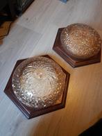 3 vintage plafonnières, Ophalen of Verzenden, Zo goed als nieuw, Glas, Vintage retro