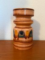 Vintage flora plateel vaas, Ophalen of Verzenden