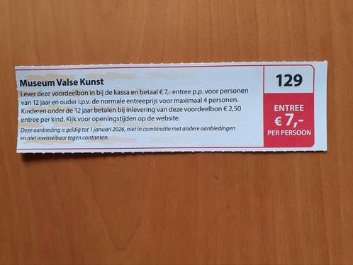 Museum Valse Kunst entree €7,- per persoon, Tickets en Kaartjes, Musea, Drie personen of meer, Kortingskaart