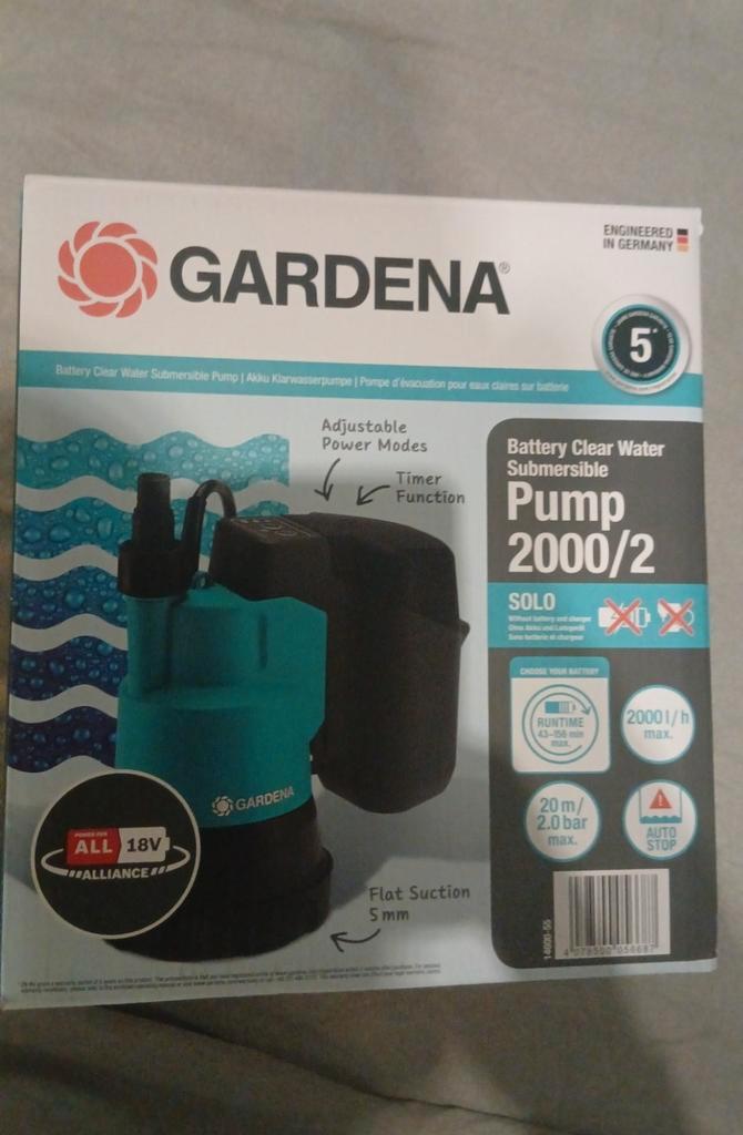 Gardena Dompelpomp 2000/2 - Accu, Tuin en Terras, Waterpompen, Nieuw, Accu, Dompelpomp, Ophalen of Verzenden