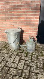 Zinken container/prullenbak/gieter, Ophalen of Verzenden, Zo goed als nieuw, Rond, Metaal