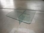 Glazen salontafel met kruisvoet, Niet ingevuld, Gebruikt, Niet ingevuld, Niet ingevuld