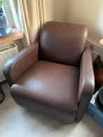 Leolux fauteuil bruin leder, Huis en Inrichting, Fauteuils, Ophalen, Gebruikt, Modern, 50 tot 75 cm
