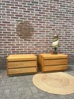 Set vintage nachtkastjes Moser Möbel, Huis en Inrichting, Ophalen, Minder dan 55 cm, Hout, 65 cm of meer