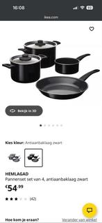 HEMLAGAD Pannenset 4-delig - Nieuw!!, Huis en Inrichting, Keuken | Potten en Pannen, Ophalen, Overige materialen, Inductieplaat