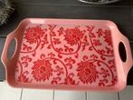 Roze dienblad met bloemmotief als nieuw maat 48-29 cm, Ophalen of Verzenden, Zo goed als nieuw, Rechthoekig, Kunststof