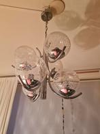 Kroonluchter van richard essig sputnik atom, chroom en glas,, Ophalen of Verzenden, Zo goed als nieuw, Glas
