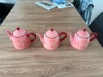 Theepot(ten) roze met strik, Antiek en Kunst, Antiek | Emaille, Ophalen of Verzenden