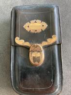 Tasje/beurs van leer, met beslag en slot van 18 krt goud., Antiek en Kunst, Ophalen of Verzenden, Goud