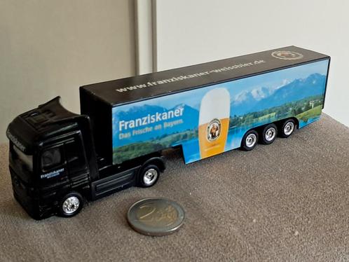 Wörlein Mercedes-Benz vrachtwagen Franziskaner bier, Hobby en Vrije tijd, Modelauto's | 1:87, Zo goed als nieuw, Bus of Vrachtwagen