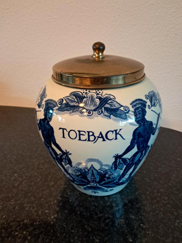 Delfts blauwe tabakspot toeback, Antiek en Kunst, Antiek | Keramiek en Aardewerk, Ophalen of Verzenden