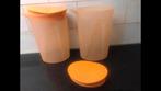 Tupperware kan sspkan waterkan schenkkan oranje trendy 1 ltr, Verzenden, Gebruikt, Oranje, Beker of Kan