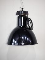Hanglamp zwart emaille Bauhaus vintage, Gebruikt, -, -, Ophalen of Verzenden