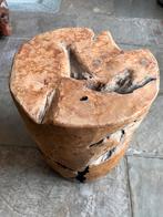 Houten Blok / Bijzettafel, Huis en Inrichting, Stoelen, Ophalen, Gebruikt, Twee, Bruin