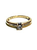 14k gouden ring met zirkonia stenen, -, -, Ophalen of Verzenden, Dame